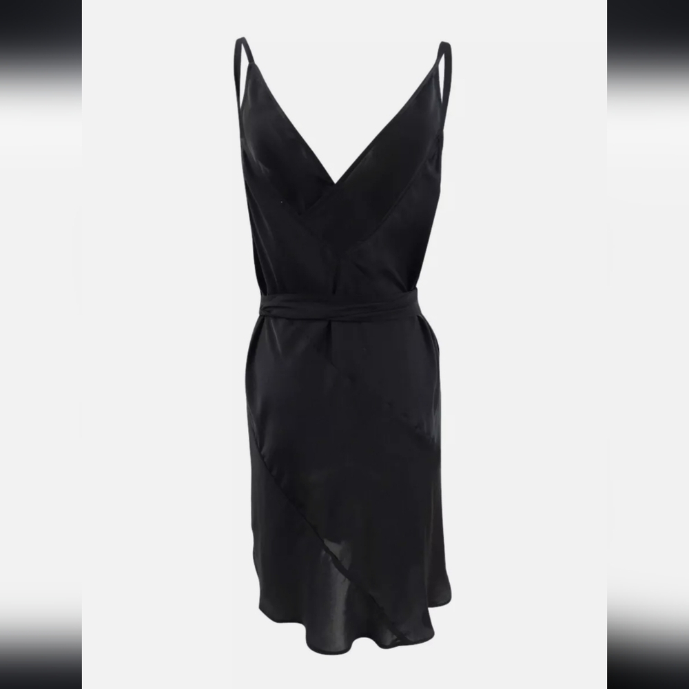 Free People Black Wrap Mini Dress